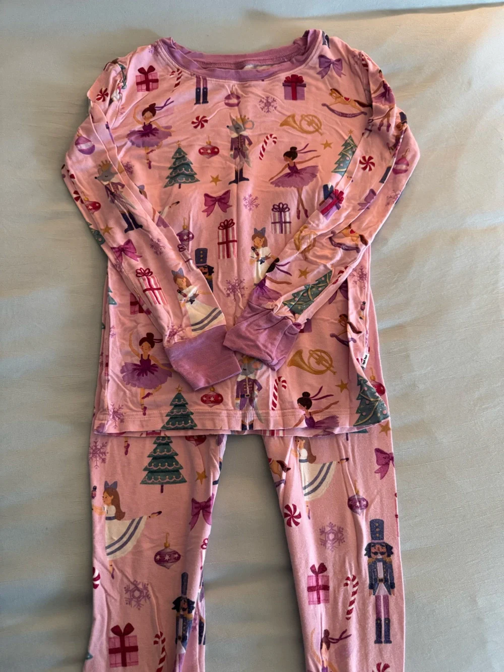Little Sleepies Girls' Pink Holiday Ballet Pajama Set